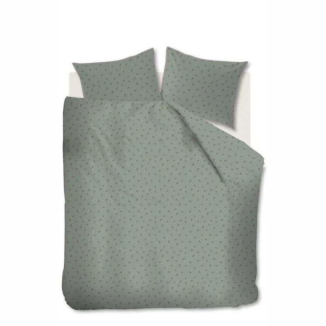 Beddinghouse Bettwäsche Mako-Satin Flowers dunkelgrün