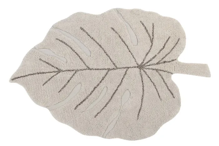 Washable rug Monstera Natural