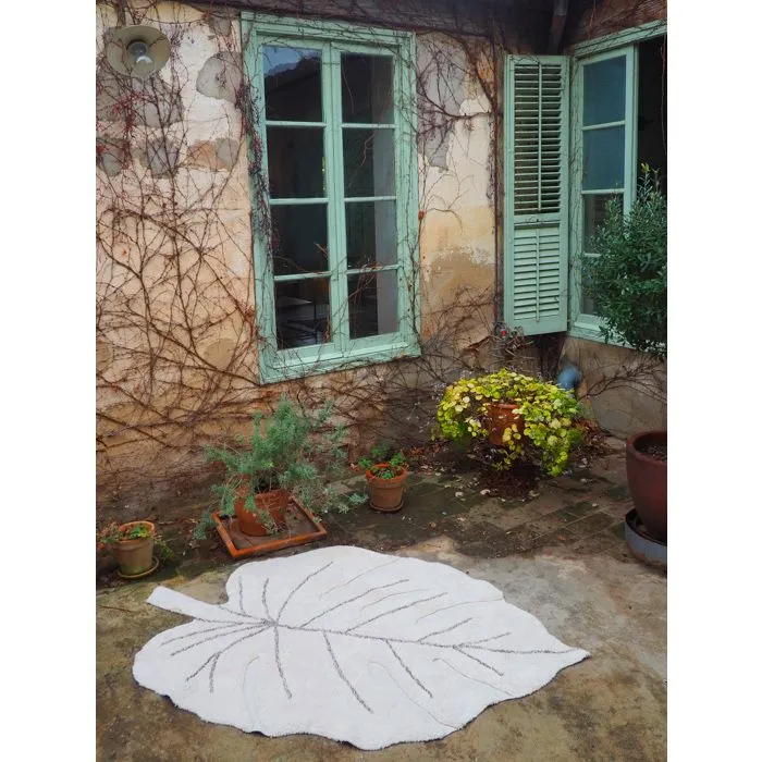 Washable rug Monstera Natural