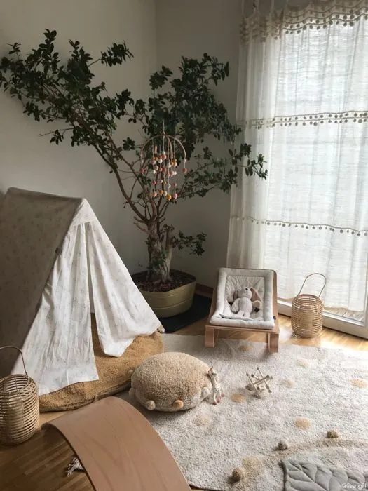 Washable rug Hippy Dots Natural
