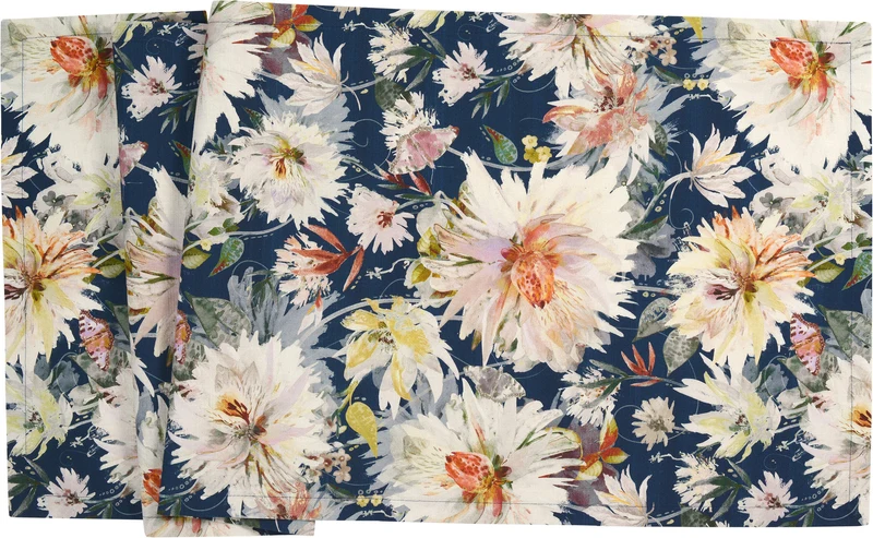 Sander Mitteldecke Flowerful 100x100cm petrol