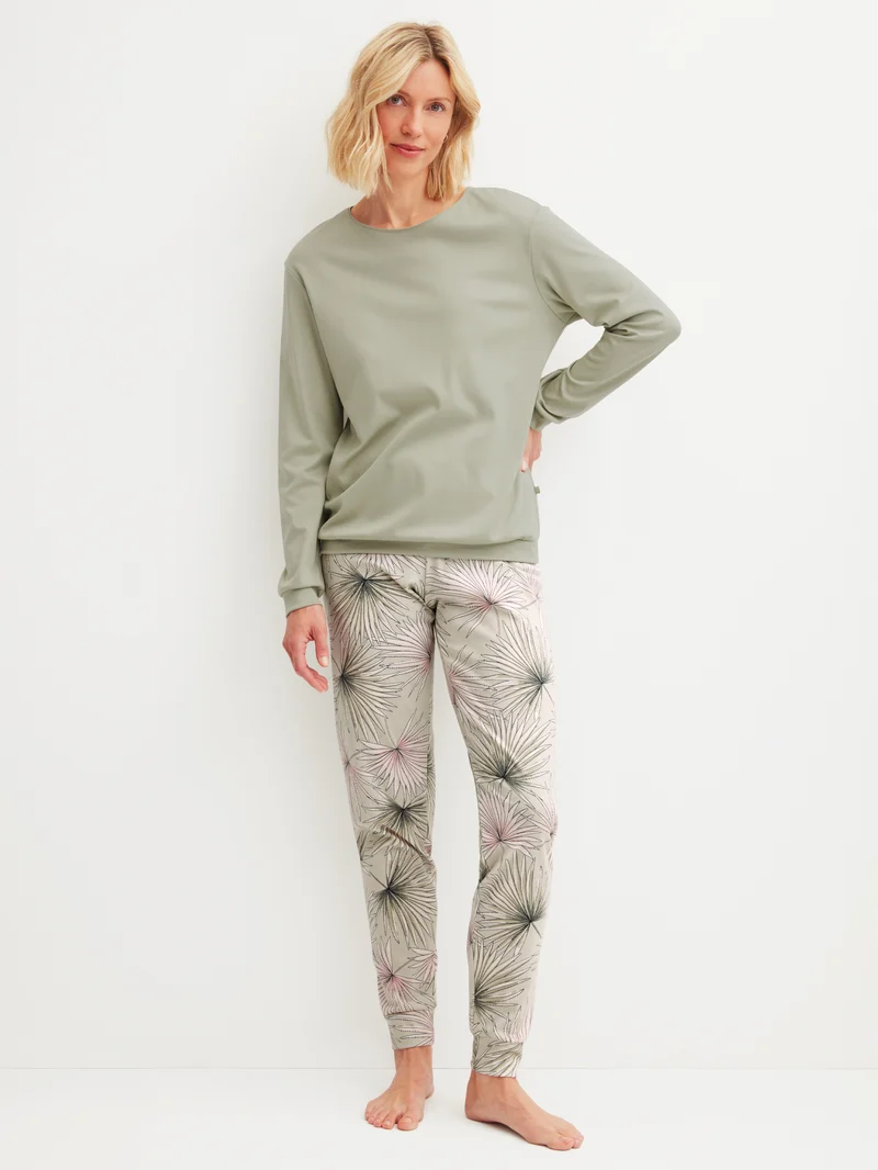 DAMEN Pyjama mit Bündchen