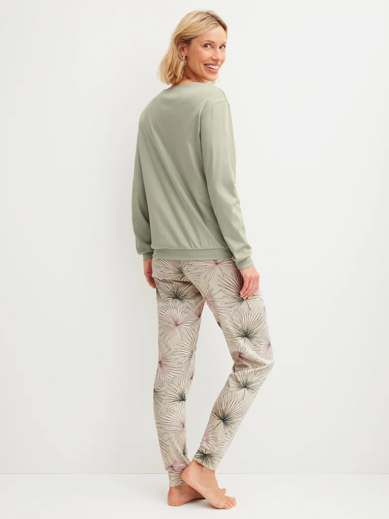 DAMEN Pyjama mit Bündchen