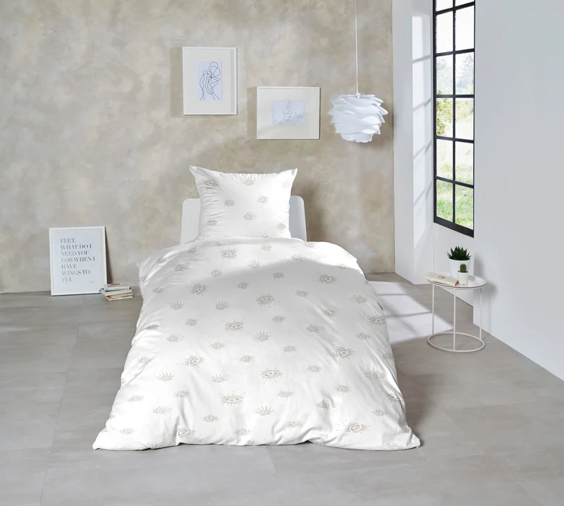 Zeo Living Renforcé- Bettwäsche Eyes