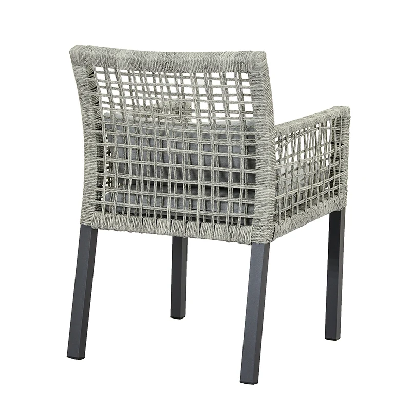 ZEO LIVING Sessel Lissabon Rope grau meliert Alu anth. inkl. Kissen