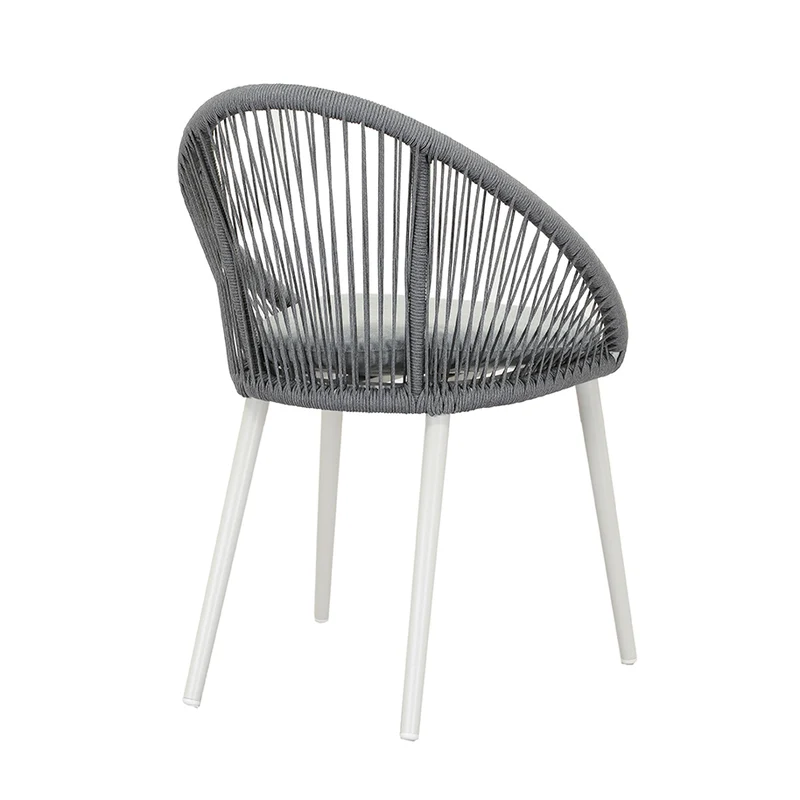 ZEO LIVING Stapelsessel Mellure Aluminium Rope grau inkl. Sitzkissen