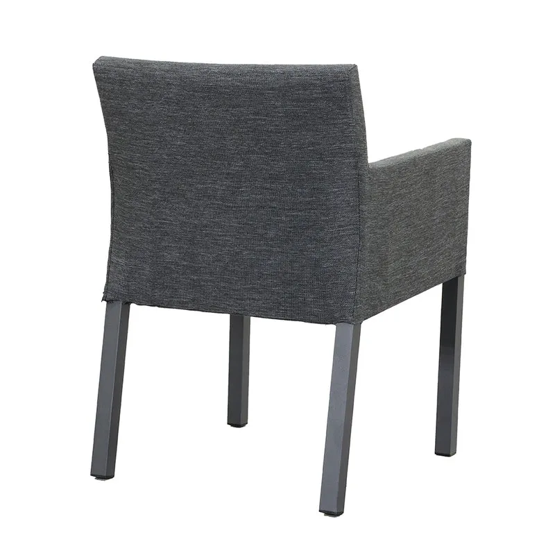 ZEO LIVING Sessel Lissabon Aluminium Olefin anth. inkl. Sitzkissen