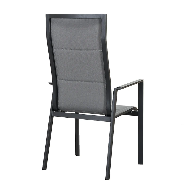 ZEO LIVING Chelsea Stapelstuhl Alu gepaddet silver/black