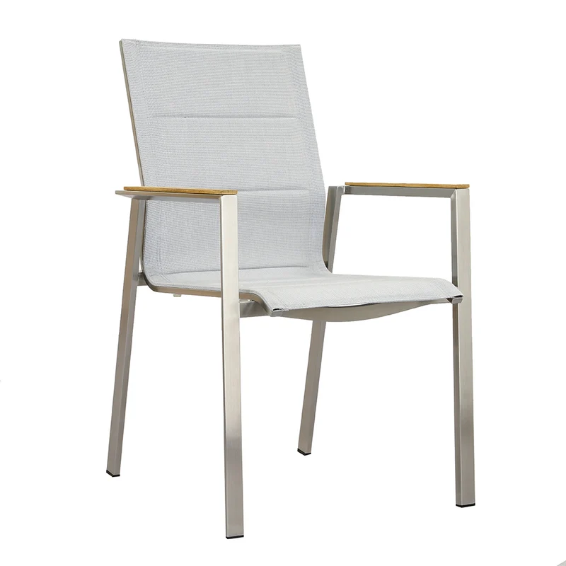 ZEO LIVING Chelsea Stapelstuhl Edelstahl gentle grey