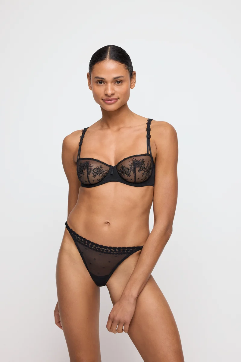 ANNAELLE schwarz Balconette-BH vertikale Naht