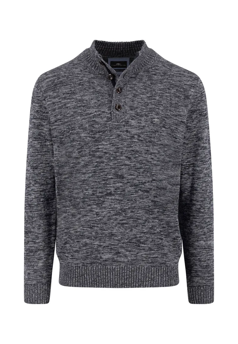 Buttoned Troyer, twisted mouliné