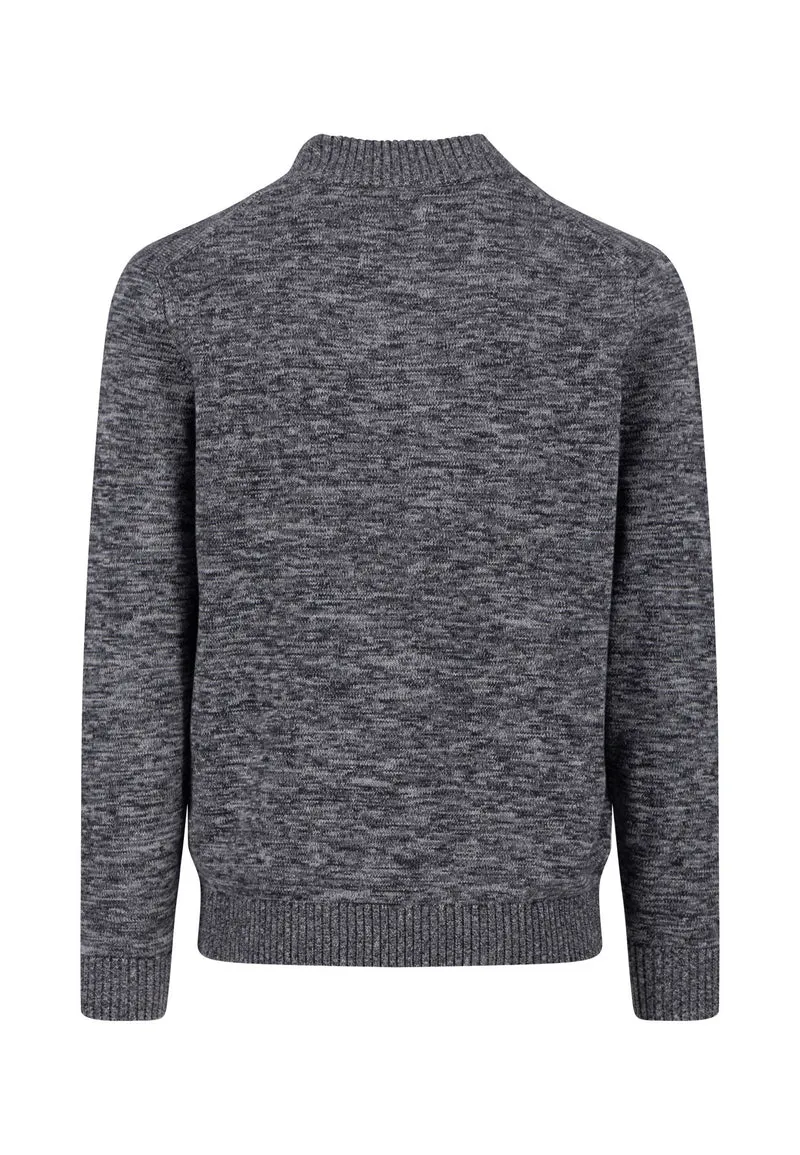 Buttoned Troyer, twisted mouliné