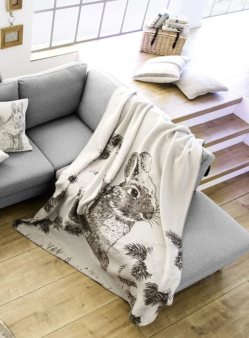 Biederlack Decke Schneehase 150x200cm