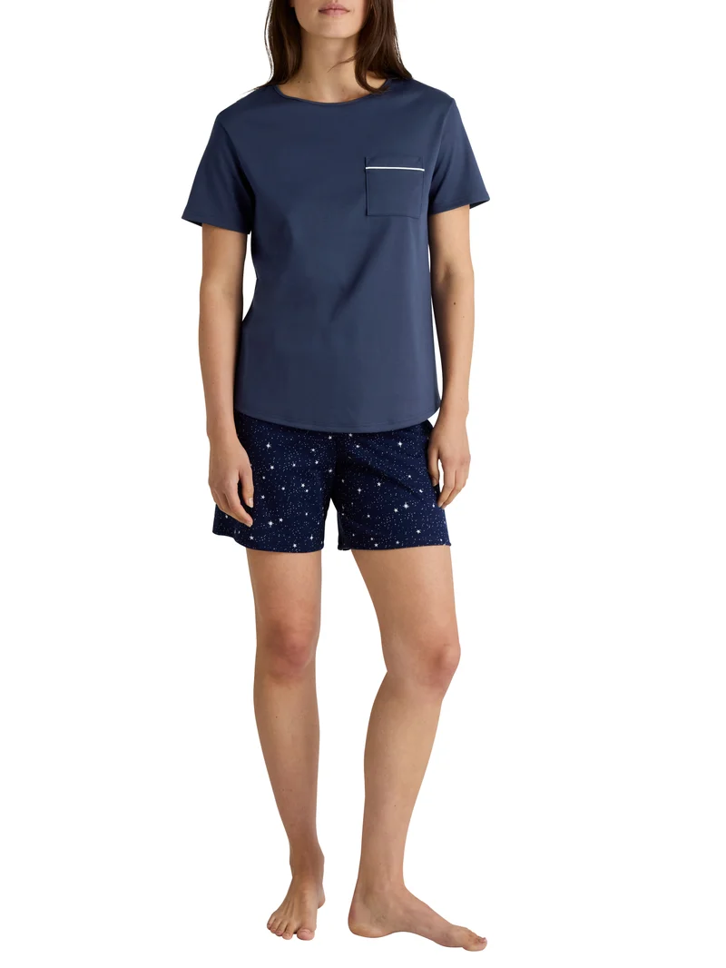 DAMEN Pyjama kurz, peacoat blue