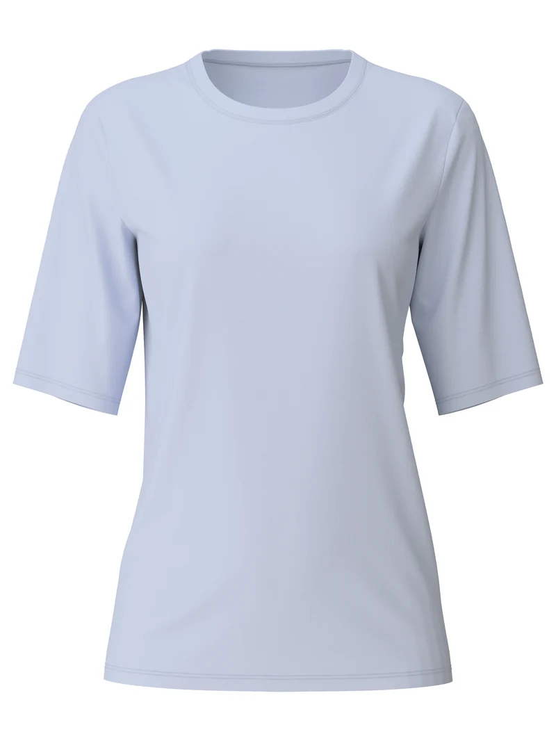 DAMEN Shirt kurzarm, harmony blue
