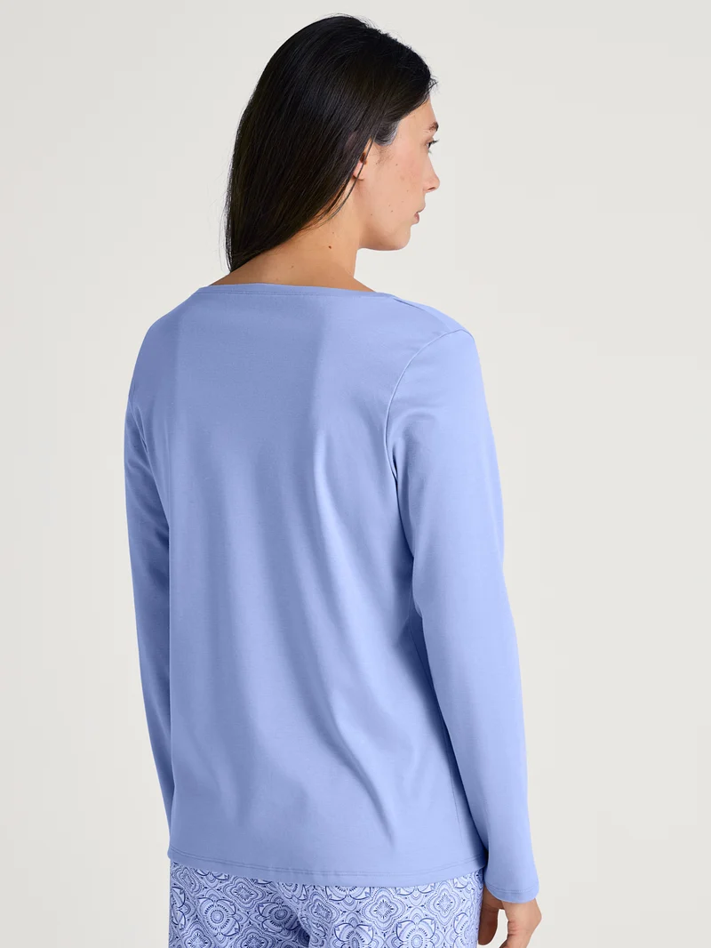 DAMEN Shirt langarm, hydrangea blue
