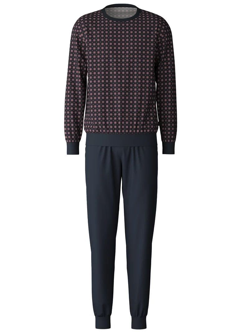 HERREN Pyjama mit Bündchen, dark sapphire