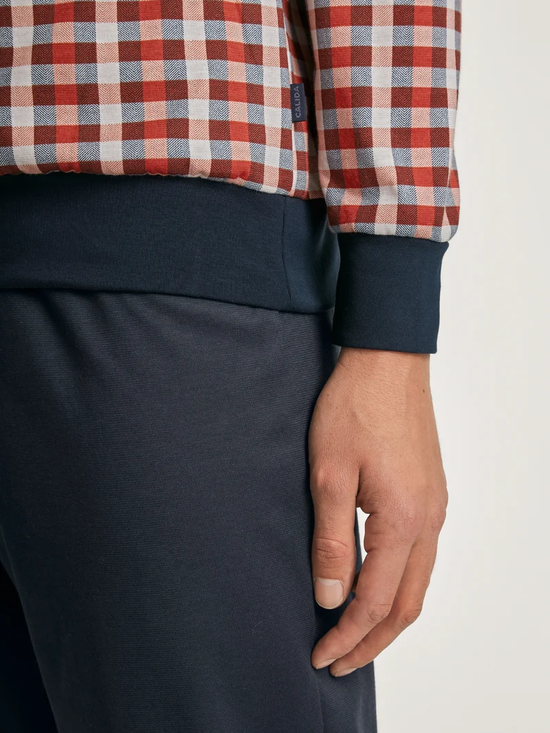 HERREN Pyjama mit Bündchen, ochre red
