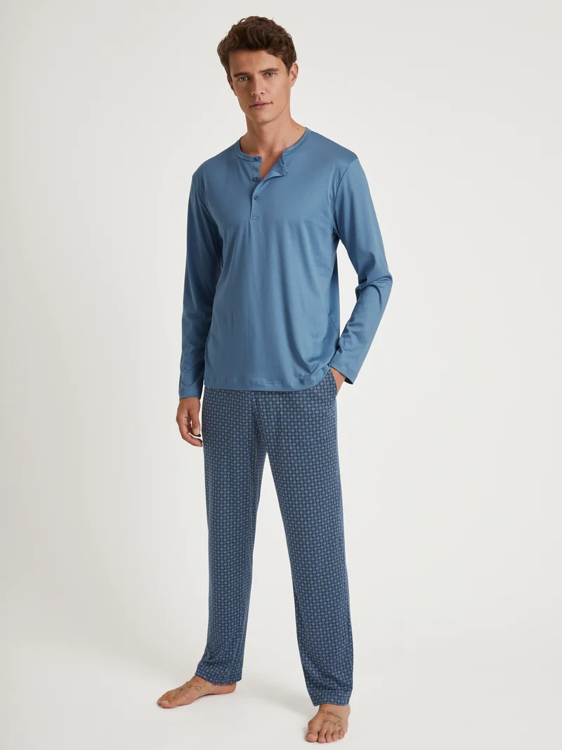 HERREN Shirt langarm, coronet blue