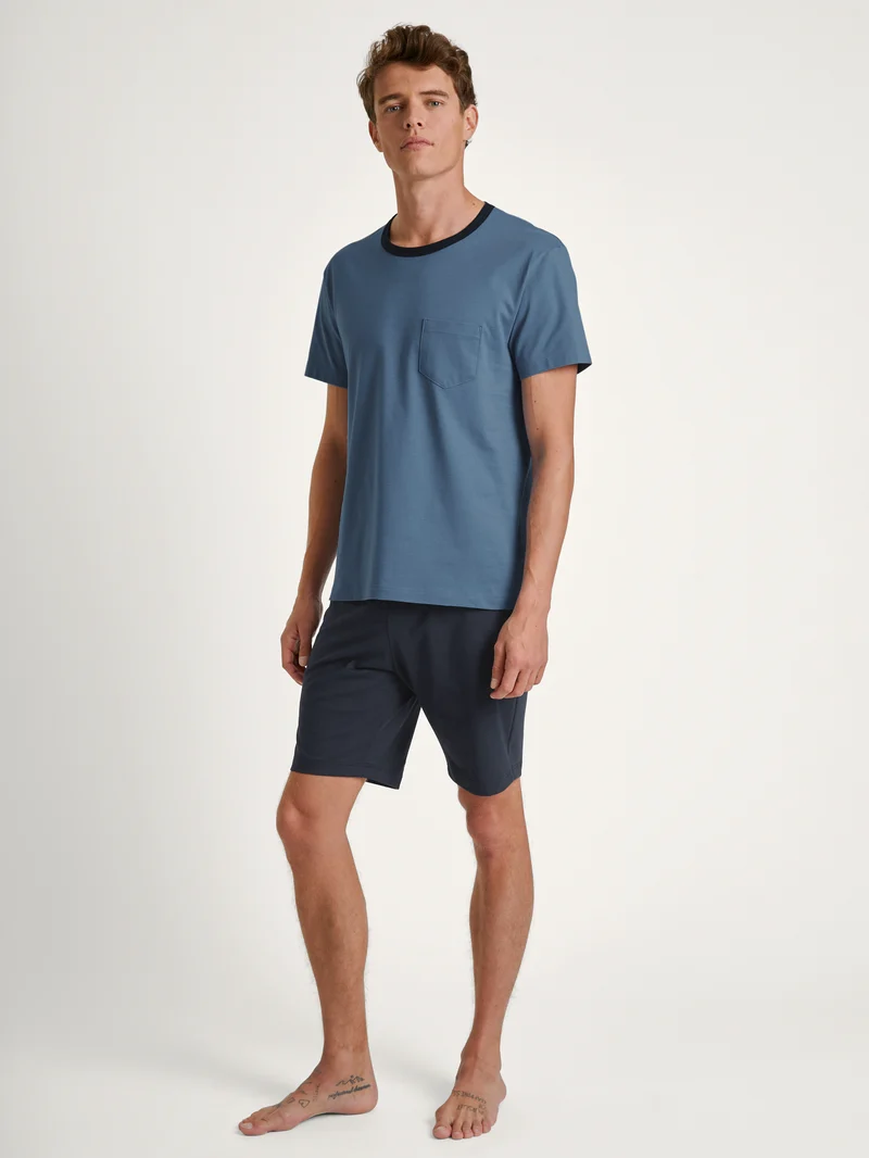 HERREN Pyjama kurz, coronet blue