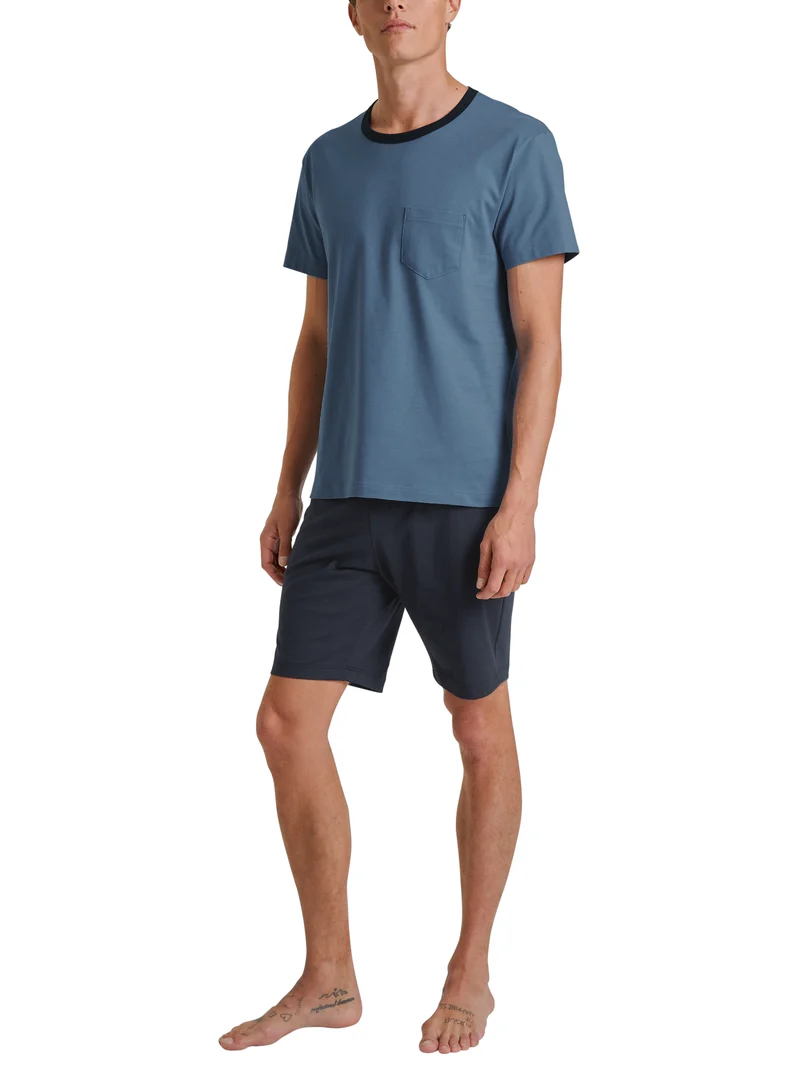 HERREN Pyjama kurz, coronet blue