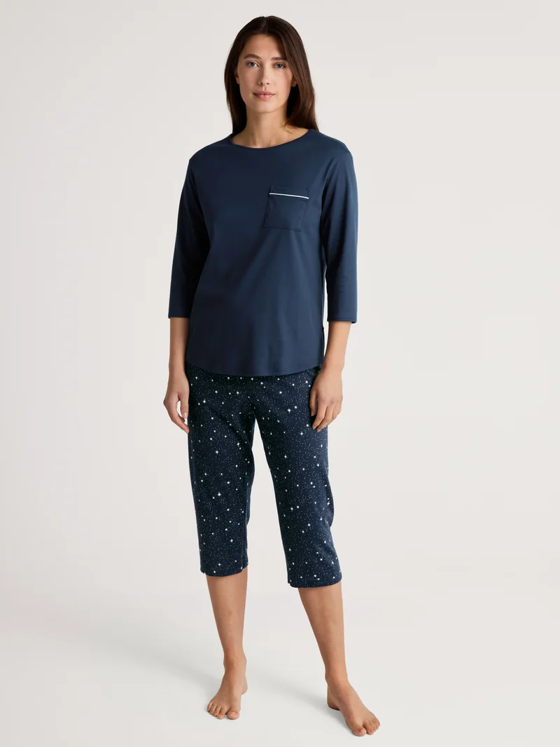 DAMEN Pyjama 3/4, peacoat blue