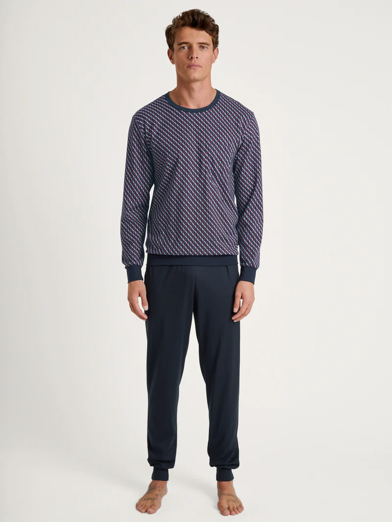 HERREN Pyjama mit Bündchen, mars red