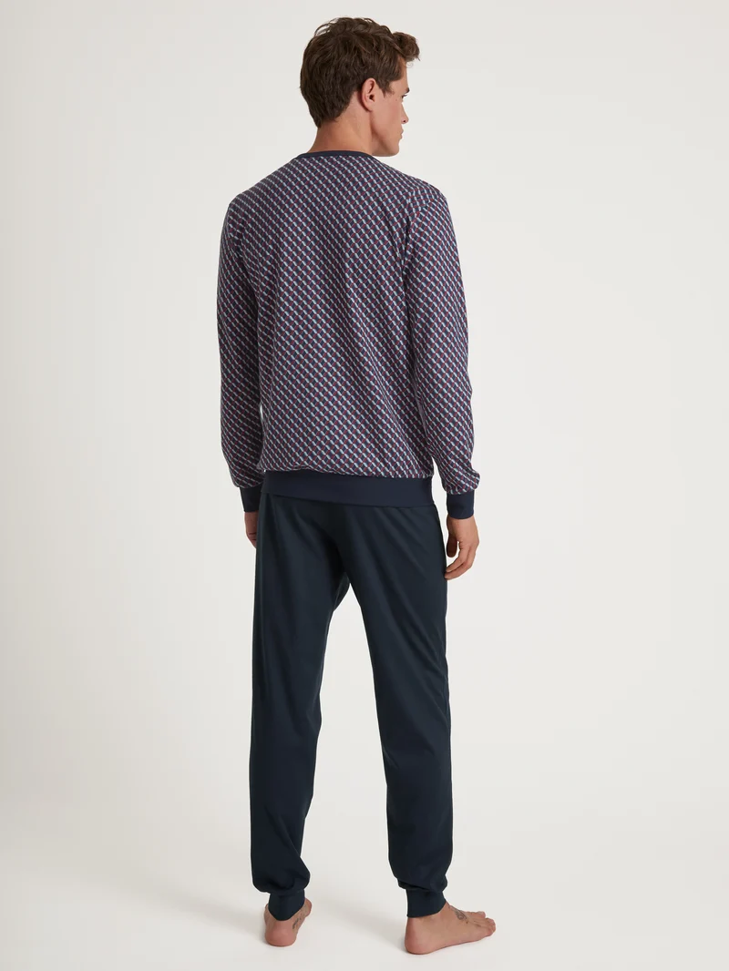 HERREN Pyjama mit Bündchen, mars red