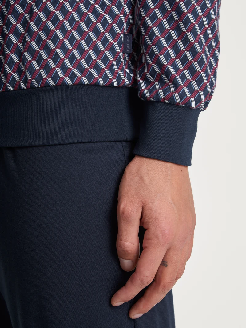 HERREN Pyjama mit Bündchen, mars red