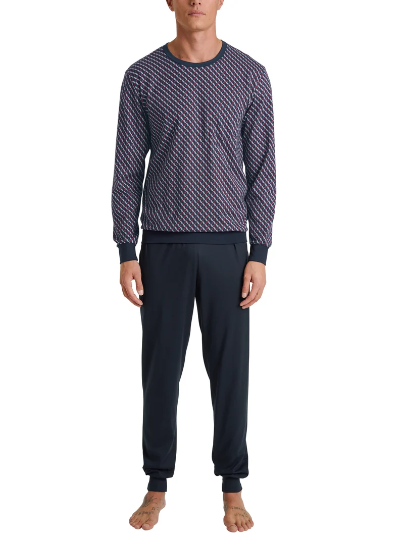 HERREN Pyjama mit Bündchen, mars red