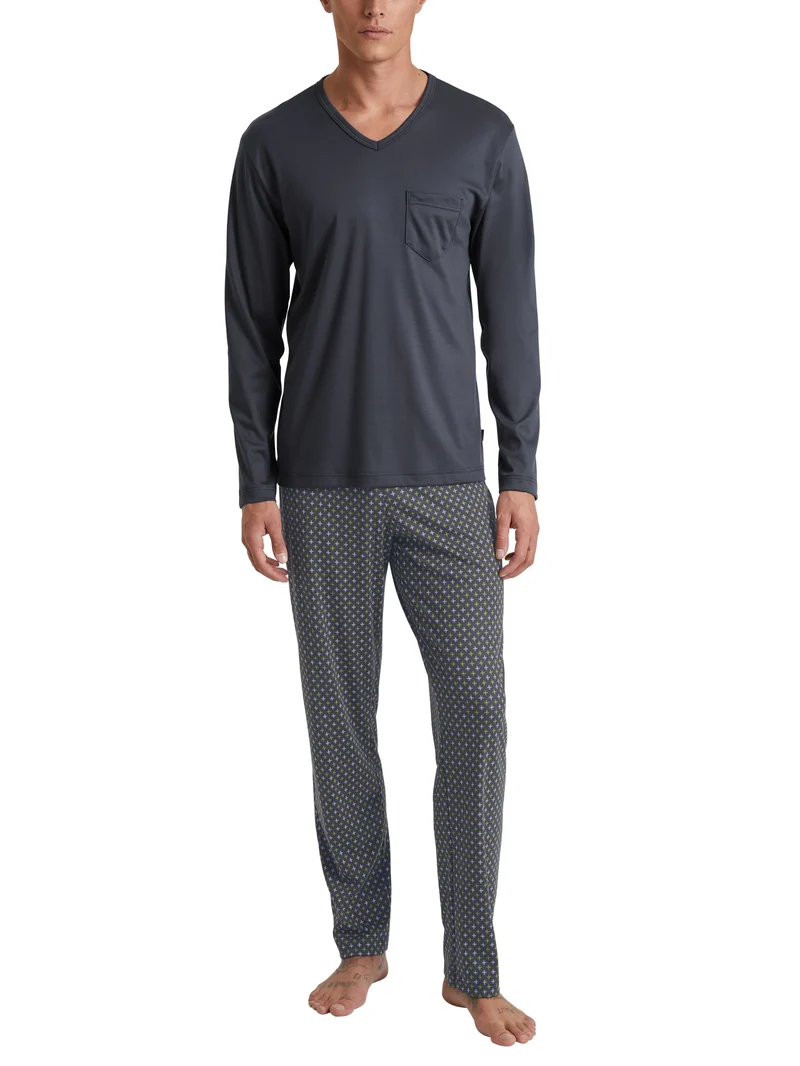 HERREN Pyjama, anthrazit