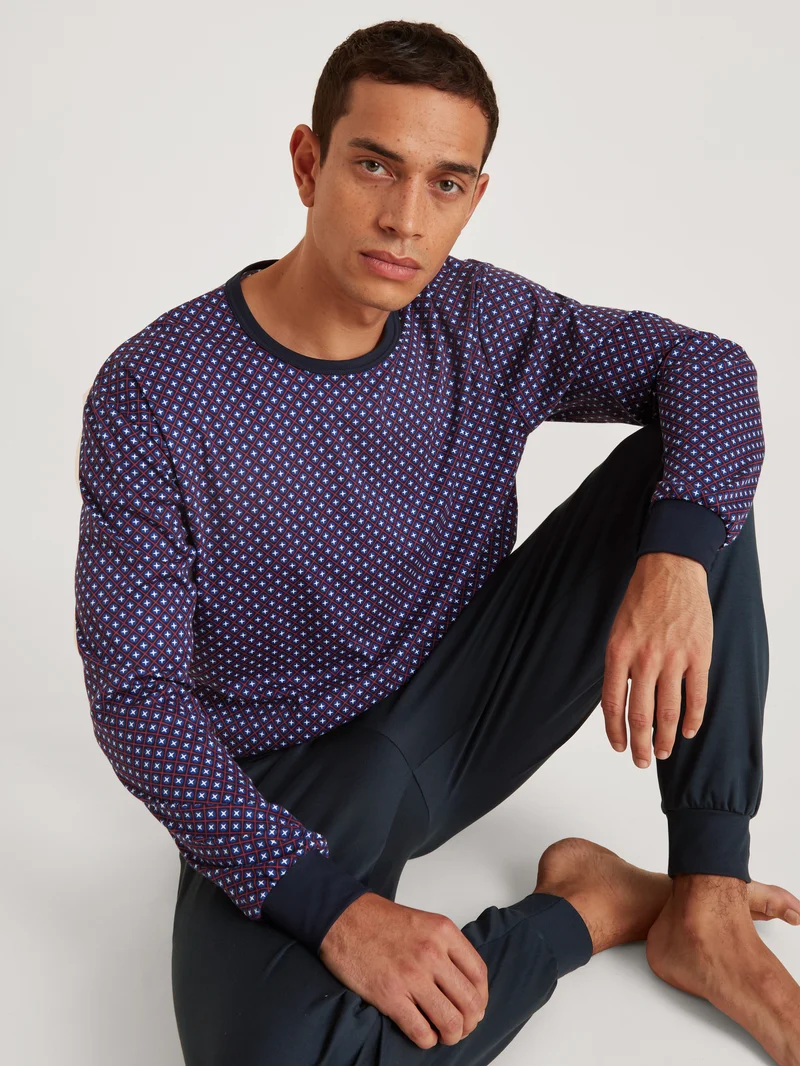 HERREN Pyjama mit Bündchen