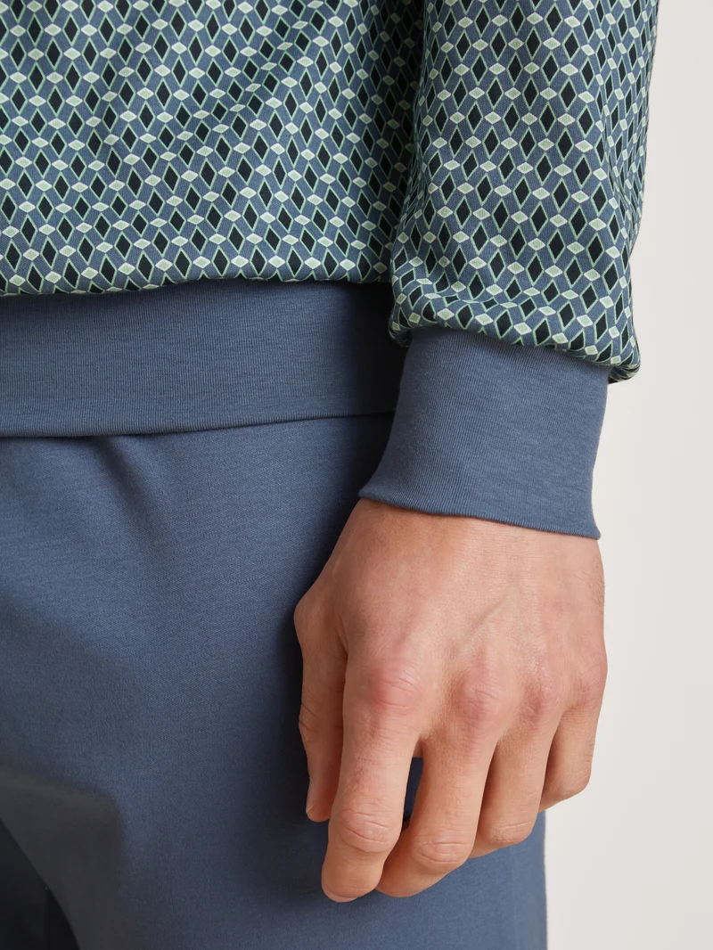 HERREN Pyjama mit Bündchen, vintage indigo