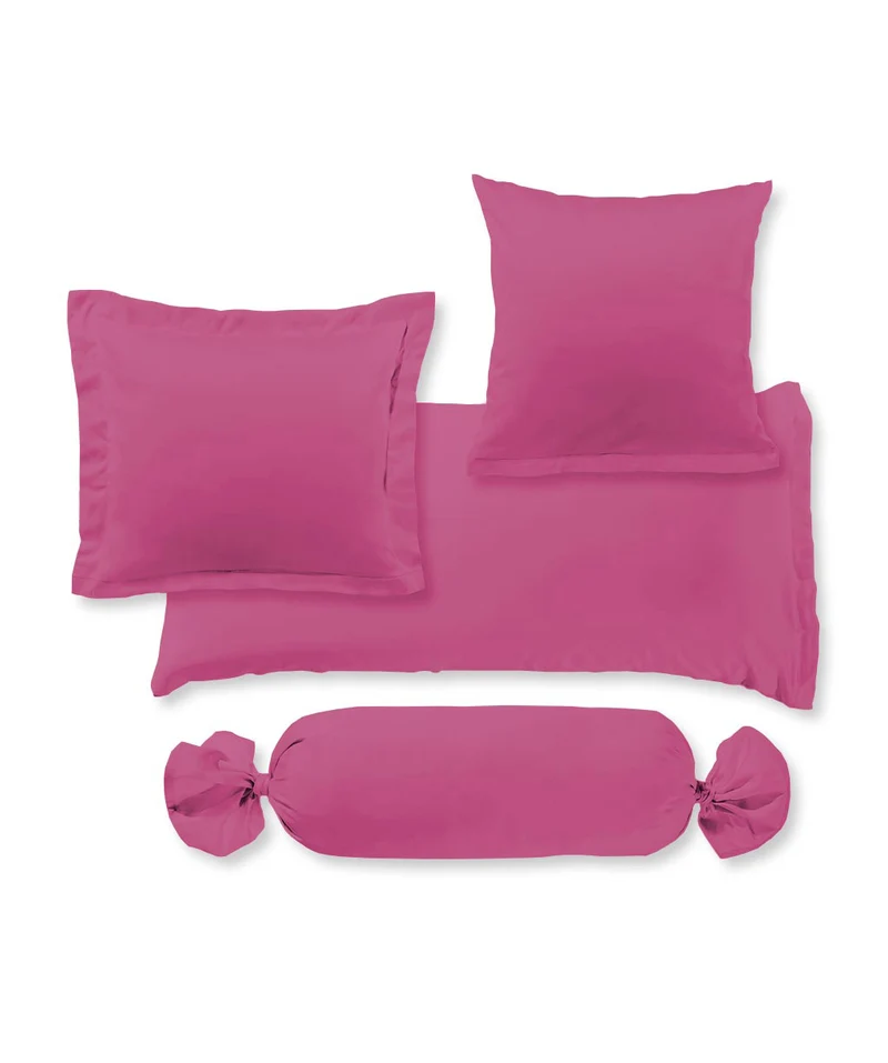 S-009100 | colours | fleuresse | Kissenbezug aus MAKO SATIN in Pink | 4512 CASSIS | 100% Baumwolle | 4043202222739