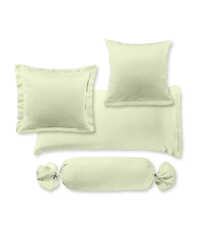 S-009100 | colours | fleuresse | Hellgrüne Kissenhüllen aus Mako Satin | 7042 LINDGRÜN | 100% Baumwolle | 4043202198010