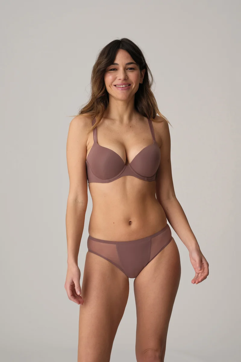 LOUIE satin taupe Push-up BH
