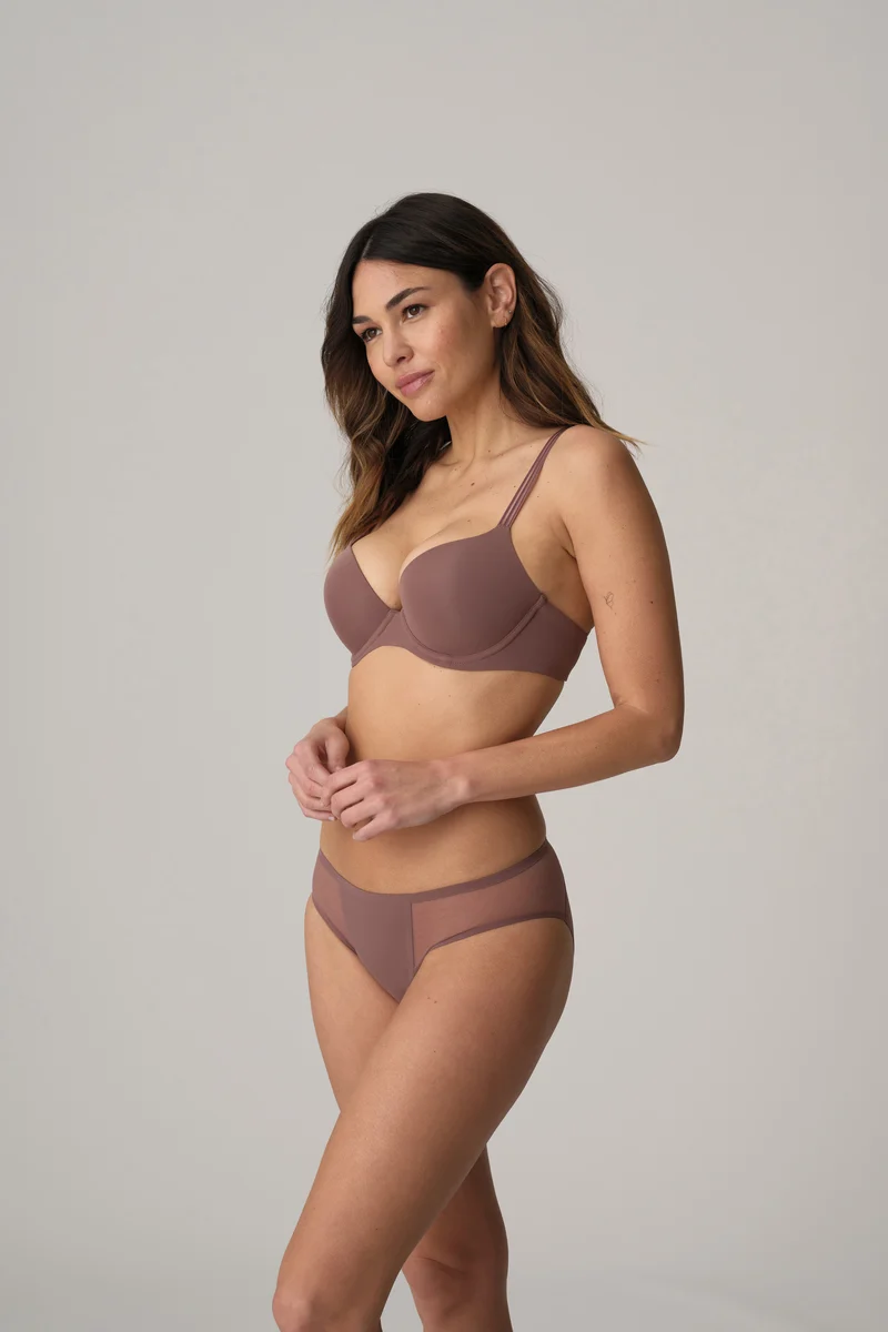 LOUIE satin taupe Push-up BH