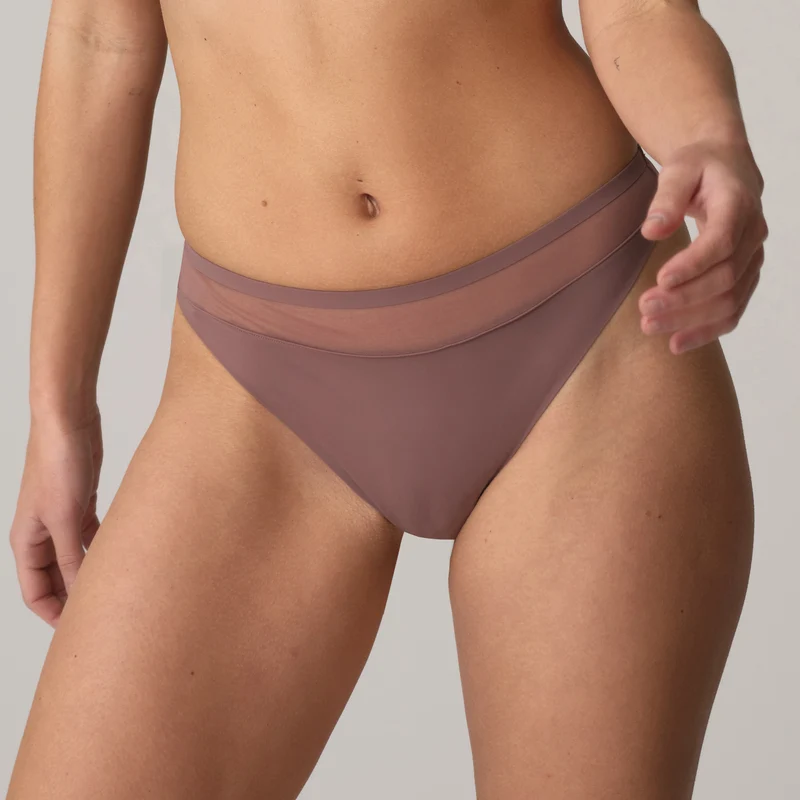 LOUIE satin taupe String