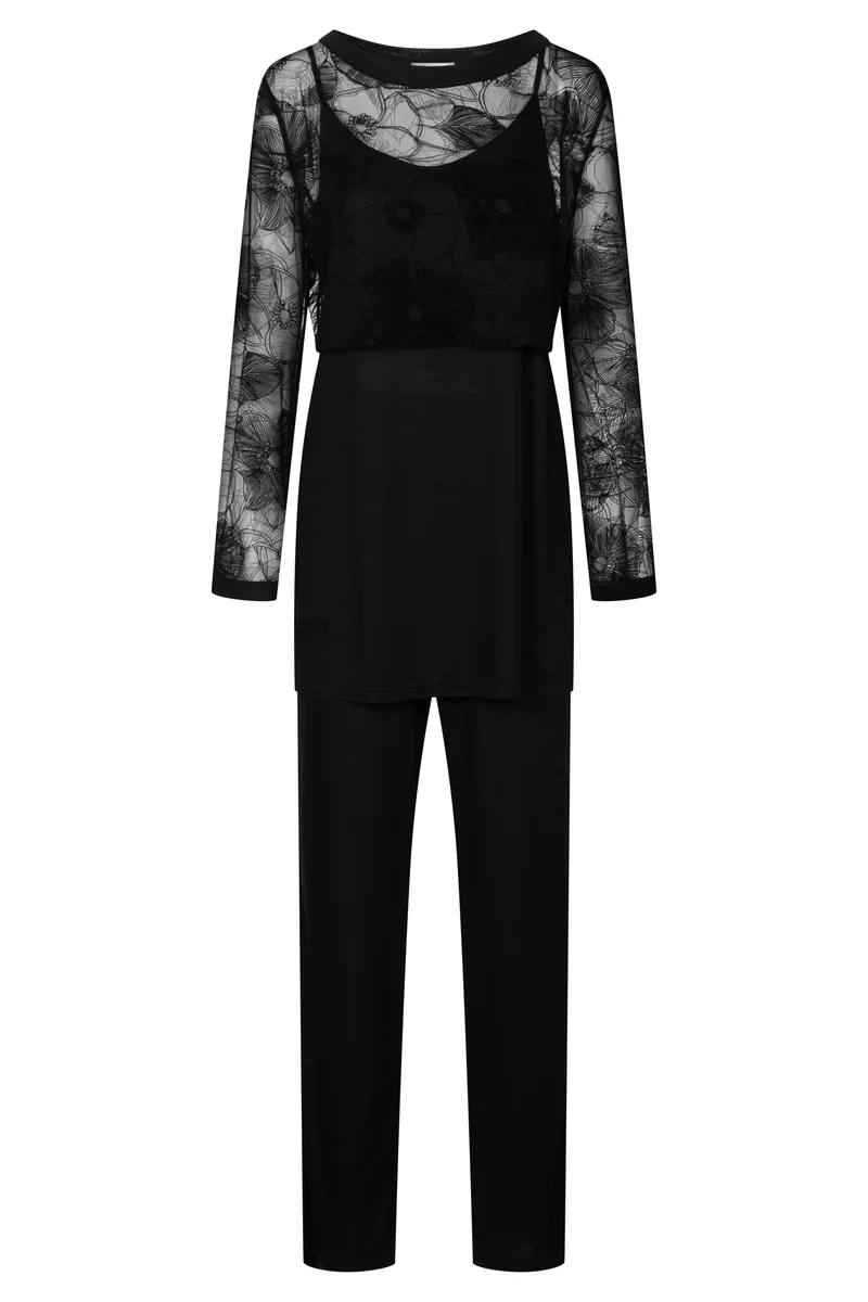Py, 1/1 sleeve, pants 1/1, round ne, Black